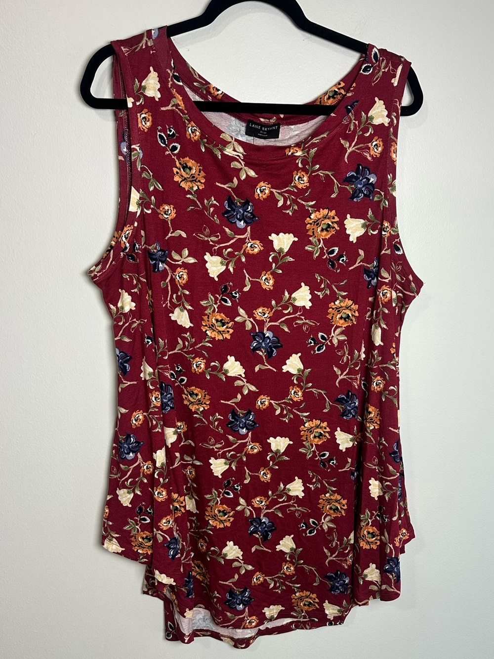 Lane Bryant Red Floral Sleeveless Flowing Tank size 22/24 NWT